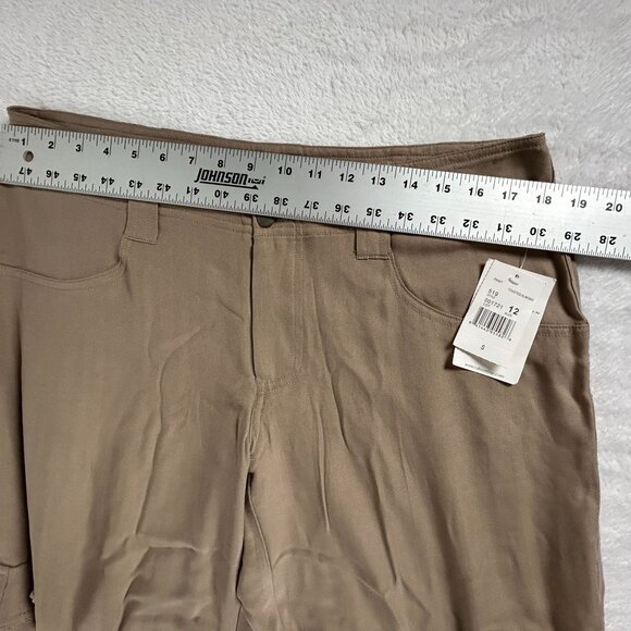 Cabi Womens 100% Silk Straight-Leg Cargo Pants Size 12 Toasted Almond #519 New - Picture 5 of 9